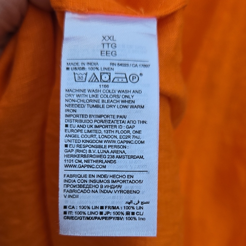 Banana Republic Bright Orange Maxi Dress 100% Linen Size XXL - Picture 9 of 10
